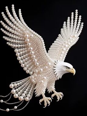 (193P) DIY Pearl Diamond painting Kit Pearl-Embellished Eagle Bird Ornament